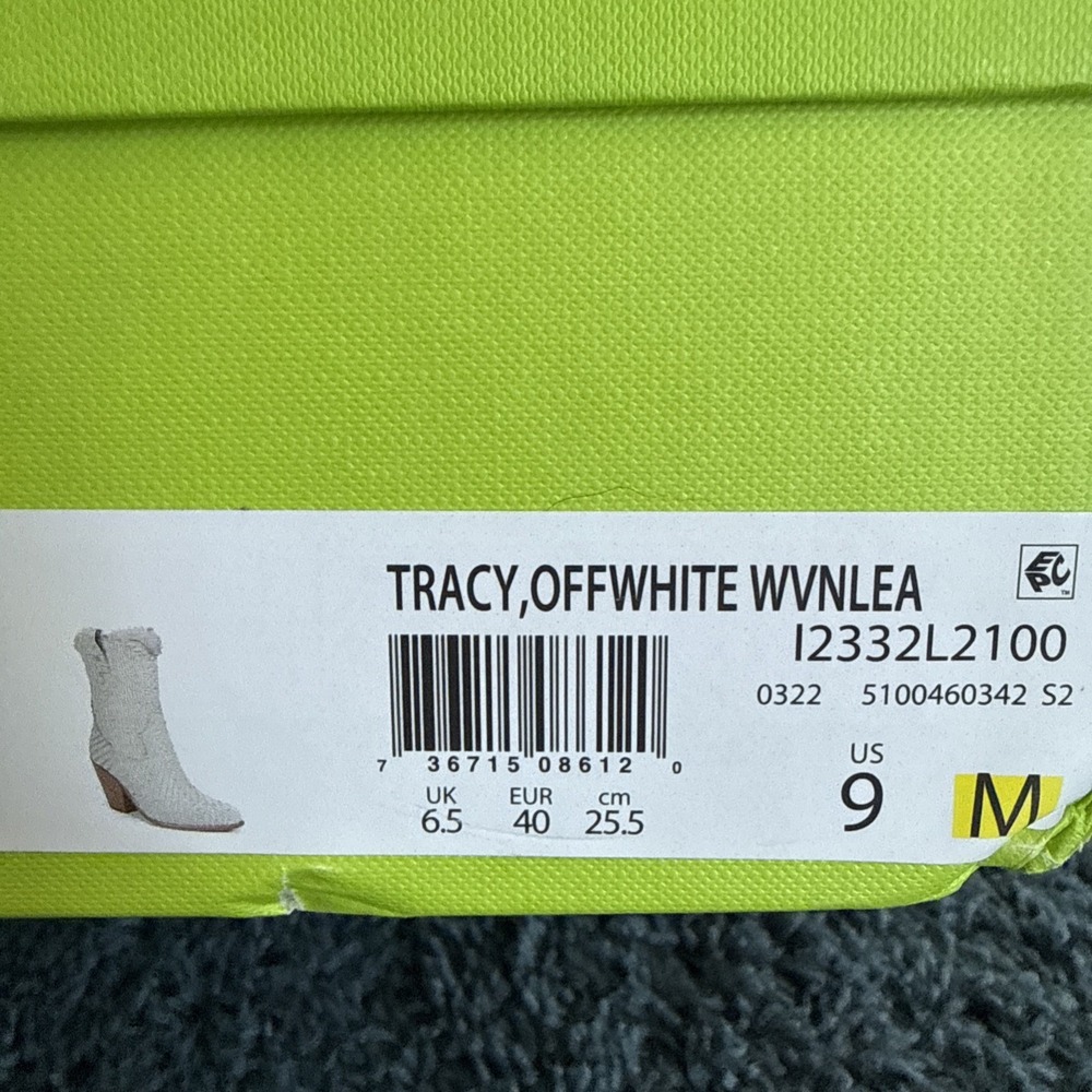 Sam Edelman Tracy Off White Stacked Heel Pointed Toe Pull On Western Boots NIB - Picture 5 of 8